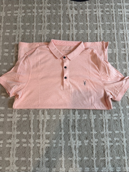 All Saints Other - AllSaints Men's Light Pink Polo Shirt